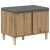 vidaXL Shoe Bench with Cushion Artisan Oak 60 x 38 x 46 cm