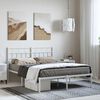 vidaXL Metal Bed Frame without Mattress with Headboard White 135x190cm