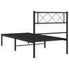 vidaXL Metal Bed Frame without Mattress with Headboard Black 90x200cm