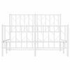 vidaXL Metal Bed Frame without Mattress with Footboard White 120x200cm
