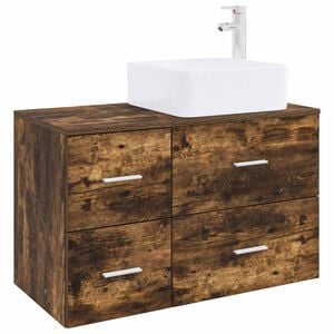 vidaXL Bathroom Furniture Set 2 pcs Smoked Oak Engineered Wood