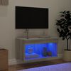 vidaXL TV Cabinet with LED Lights Grey Sonoma 60x30x30 cm