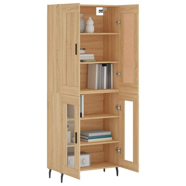 vidaXL Highboard Sonoma Oak 69.5x34x180 cm Engineered Wood