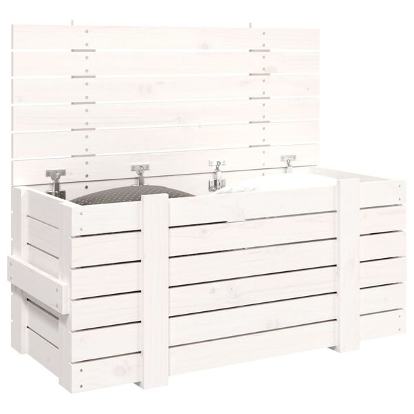 vidaXL Storage Box White 91x40.5x42 cm Solid Wood Pine