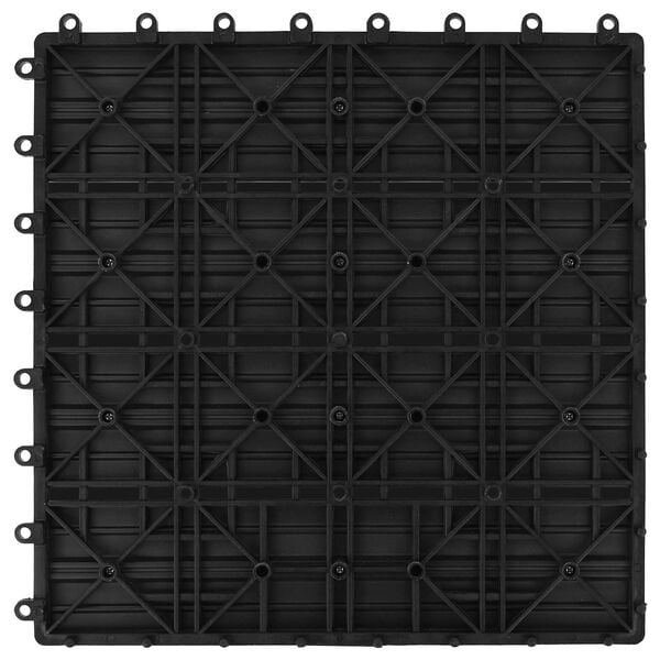 vidaXL Decking Tile 11 pcs Black 30 x 30 cm WPC