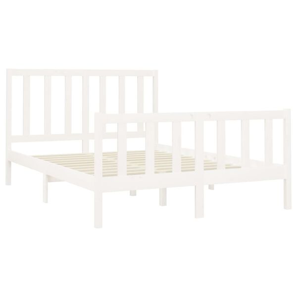 vidaXL Bed Frame without Mattress White 120x200 cm Solid Wood Pine