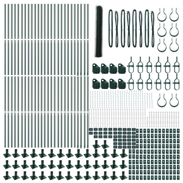 vidaXL Fence Post Green 100 x 1.2 m (36 mm mesh) Steel and PVC
