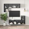 vidaXL Wall-mounted TV Cabinet High Gloss Grey 37x37x142.5 cm Engineered Wood