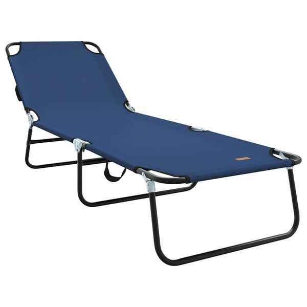 vidaXL Folding Sun Lounger 2 pcs Blue 188 x 57 x 86.5 cm Polyester