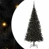 vidaXL Christmas Tree with LED Light Black 180 cm PVC and Steel