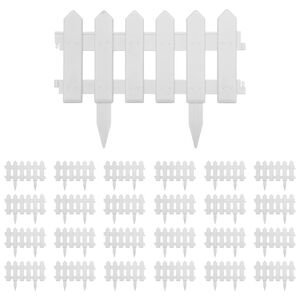 vidaXL Lawn Edgings 25 pcs White 10 m PP