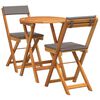 vidaXL Garden Bistro Set with Cushion 3 pcs Brown Solid acacia wood
