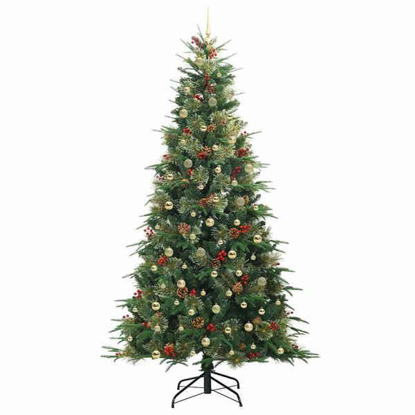 vidaXL Artificial Hinged Christmas Tree Green 240 cm PE and PVC