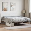 vidaXL Metal Bed Frame without Mattress with Headboard White 120x200cm