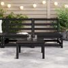 vidaXL Garden Middle Sofas 2 pcs Black Solid Wood Pine