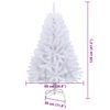 vidaXL Artificial Hinged Christmas Tree White 120 cm PVC and Steel
