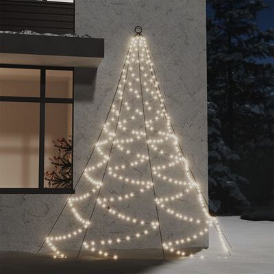 vidaXL Wall Tree with Metal Hook 260 LED Warm White 3 m Indoor Outdoor
