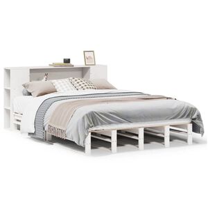 vidaXL Bookcase Bed without Mattress White 120x190 cm Small Double Solid Wood