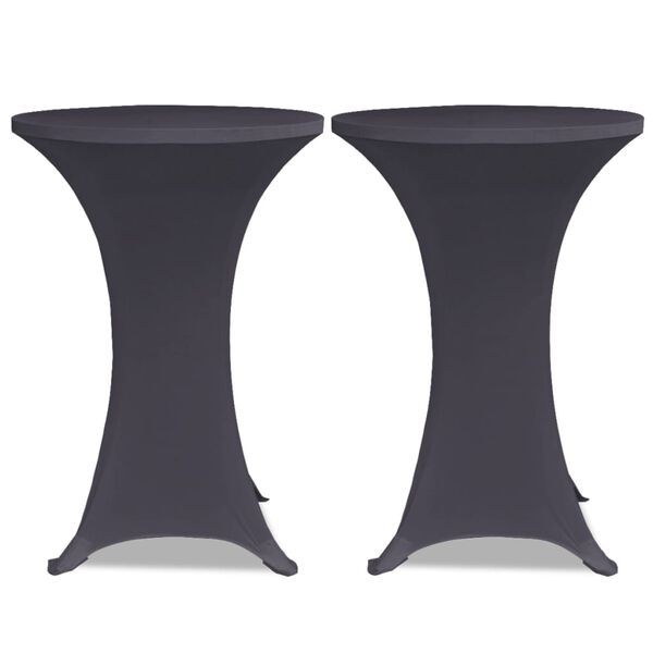 vidaXL Stretch Table Cover 2 pcs 80 cm Anthracite