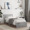 vidaXL Bed Frame without Mattress with LED Lights Concrete Grey 90x200 cm