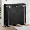 vidaXL Fabric Shoe Cabinet with Cover 115 x 28 x 110 cm Black