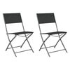 vidaXL Folding Outdoor Chairs 2 pcs Black Steel and Textilene