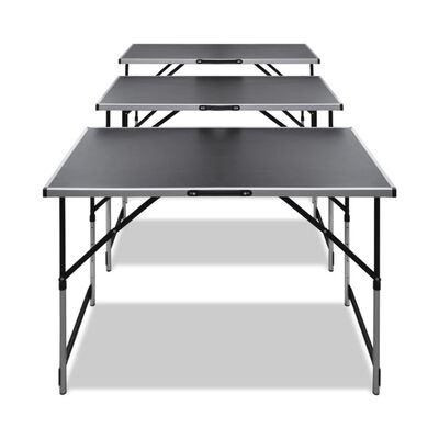 vidaXL Pasting Table 3 pcs Foldable Height Adjustable