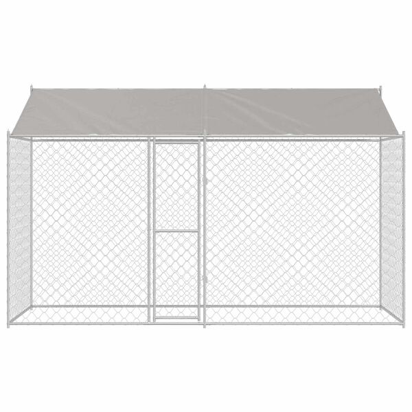 vidaXL Dog Cage 2 pcs Silver 400 x 200 x 258 cm Steel and PE