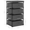 vidaXL Storage Rack with 4 Fabric Baskets Steel Grey