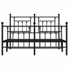 vidaXL Metal Bed Frame without Mattress with Footboard Black 140x190cm