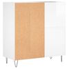 vidaXL Record Cabinet High Gloss White 84.5x38x89 cm Engineered Wood