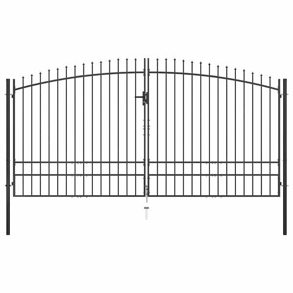 vidaXL Double Door Fence Gate with Spear Top 400x248 cm