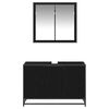 vidaXL Bathroom Furniture Set 2 pcs Black Oak Engineered Wood