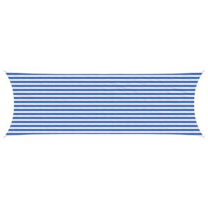 vidaXL Sunshade Sail Blue and White 2 x 6 m HDPE