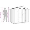 vidaXL Garden Shed Grey 205x129x183 cm Galvanised Steel