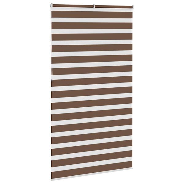 vidaXL Zebra Blind Brown 120x230 cm Fabric Width 115.9 cm Polyester