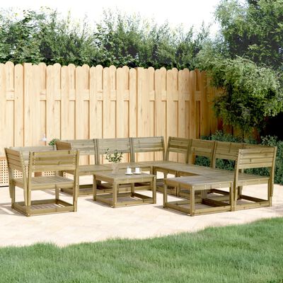 vidaXL 8 Piece Garden Lounge Set Impregnated Wood Pine