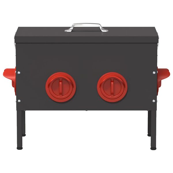 vidaXL Chicken Feeder Black 41.5 x 20.5 x 33 cm Cold-Rolled Steel