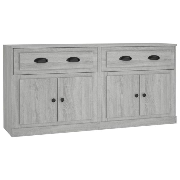 vidaXL Sideboards 2 pcs Grey Sonoma Engineered Wood