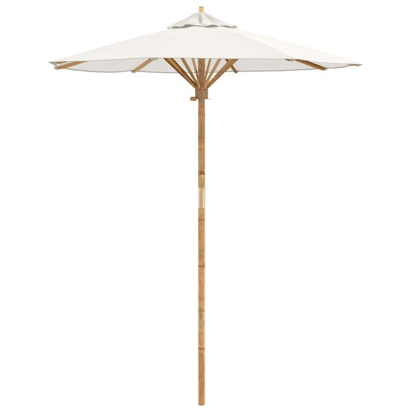 vidaXL Garden Parasol Cream White &Oslash; 180 x 230 cm Bamboo