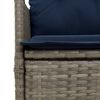 vidaXL Reclining Garden Chairs 2 pcs with Cushions Grey Poly Rattan