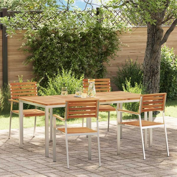 vidaXL Garden Dining Set 5 pcs Brown Solid Acacia Wood