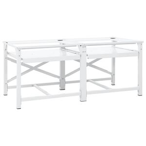 vidaXL Double Washing Machine Pedestal with Pull-Out Shelves White