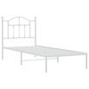 vidaXL Metal Bed Frame without Mattress with Headboard White 90x200cm