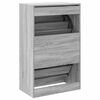 vidaXL Shoe Cabinet Grey Sonoma 60x34x96.5 cm Engineered Wood