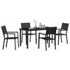vidaXL Garden Dining Set 5 pcs Black Powder-Coated Steel