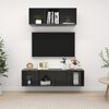 vidaXL 2 Piece TV Cabinet Set High Gloss Grey Engineered Wood