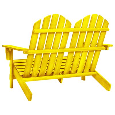 vidaXL 2-Seater Garden Adirondack Chair Solid Fir Wood Yellow
