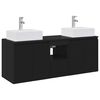 vidaXL Bathroom Cabinet Set 3 pcs Black 129 x 41 x 79.5 cm