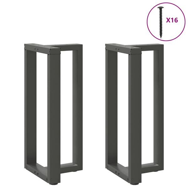 vidaXL Bar Table Legs T-Shaped&nbsp;2 pcs Anthracite 40x35x(90-91) cm Steel